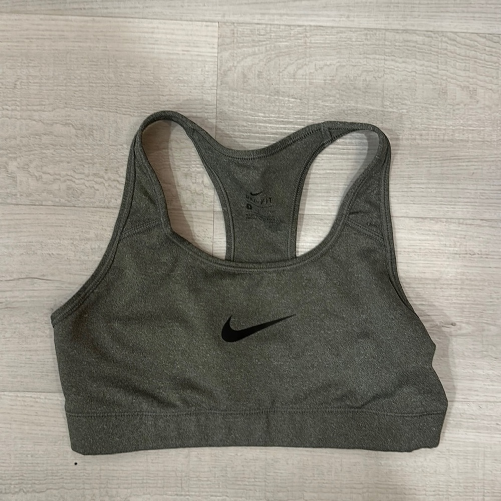 Gray Nike sports bra